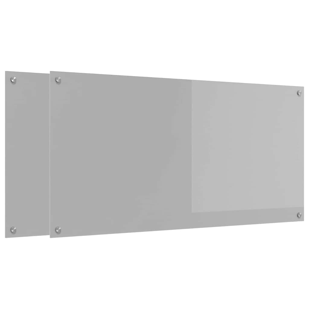 Keukenachterwand 2 pcs Lichtgrijs 120 x 60 cm gehard glas is nu te koop bij PeponiXL, paradijselijk wonen!