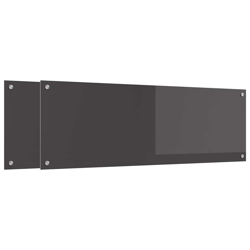 Keukenachterwand 2 pcs Donkergrijs 120 x 40 cm gehard glas is nu te koop bij PeponiXL, paradijselijk wonen!