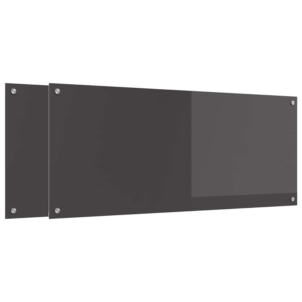 Keukenachterwand 2 pcs Donkergrijs 120 x 50 cm gehard glas is nu te koop bij PeponiXL, paradijselijk wonen!