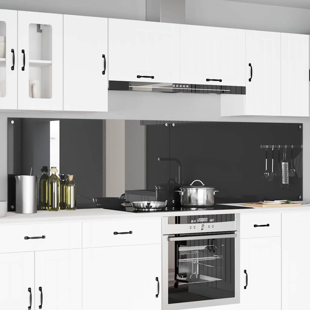Keukenachterwand 2 pcs Donkergrijs 120 x 60 cm gehard glas is nu te koop bij PeponiXL, paradijselijk wonen!