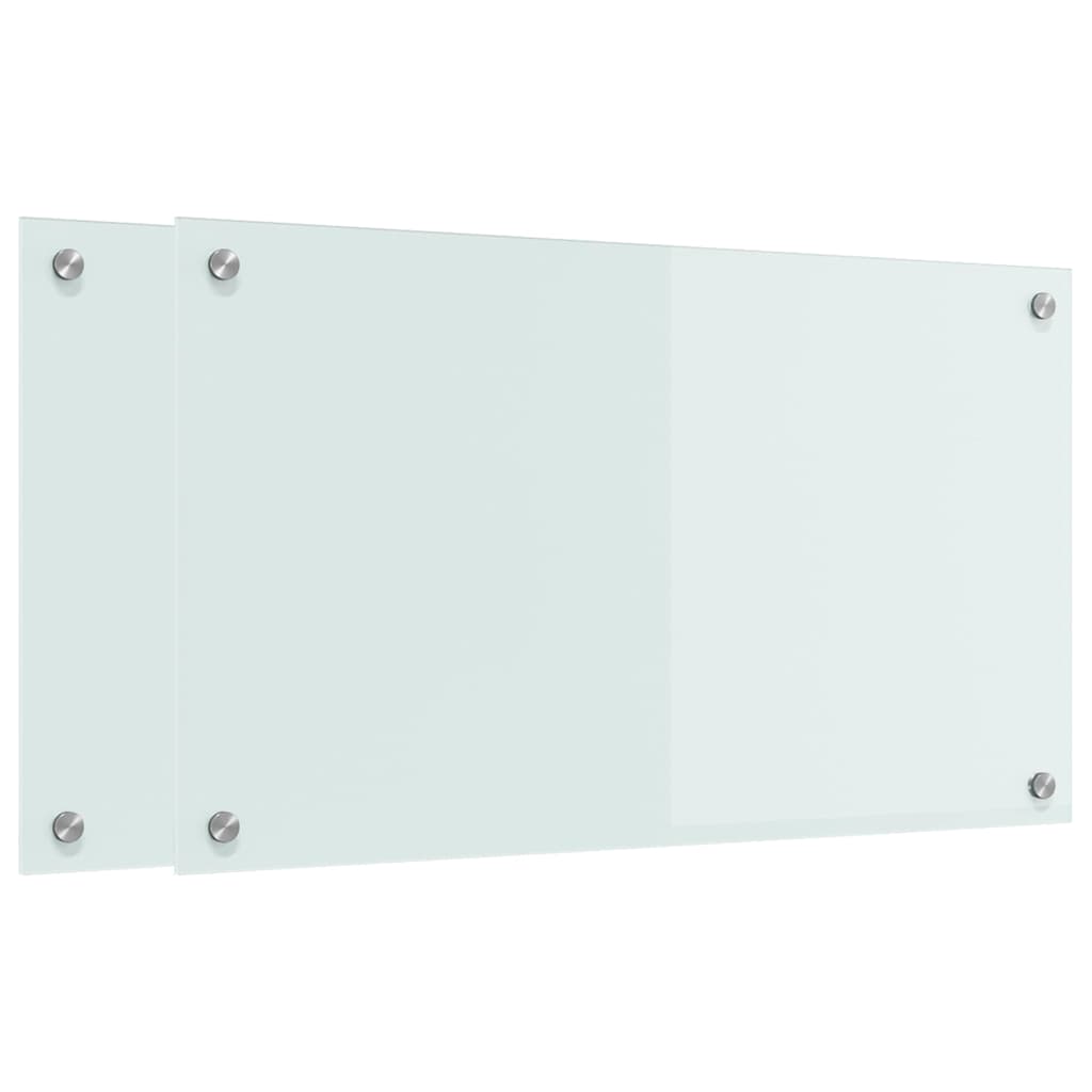 Keuken Achterwand 2 pcs Wit 70 x 40 cm gehard glas is nu te koop bij PeponiXL, paradijselijk wonen!
