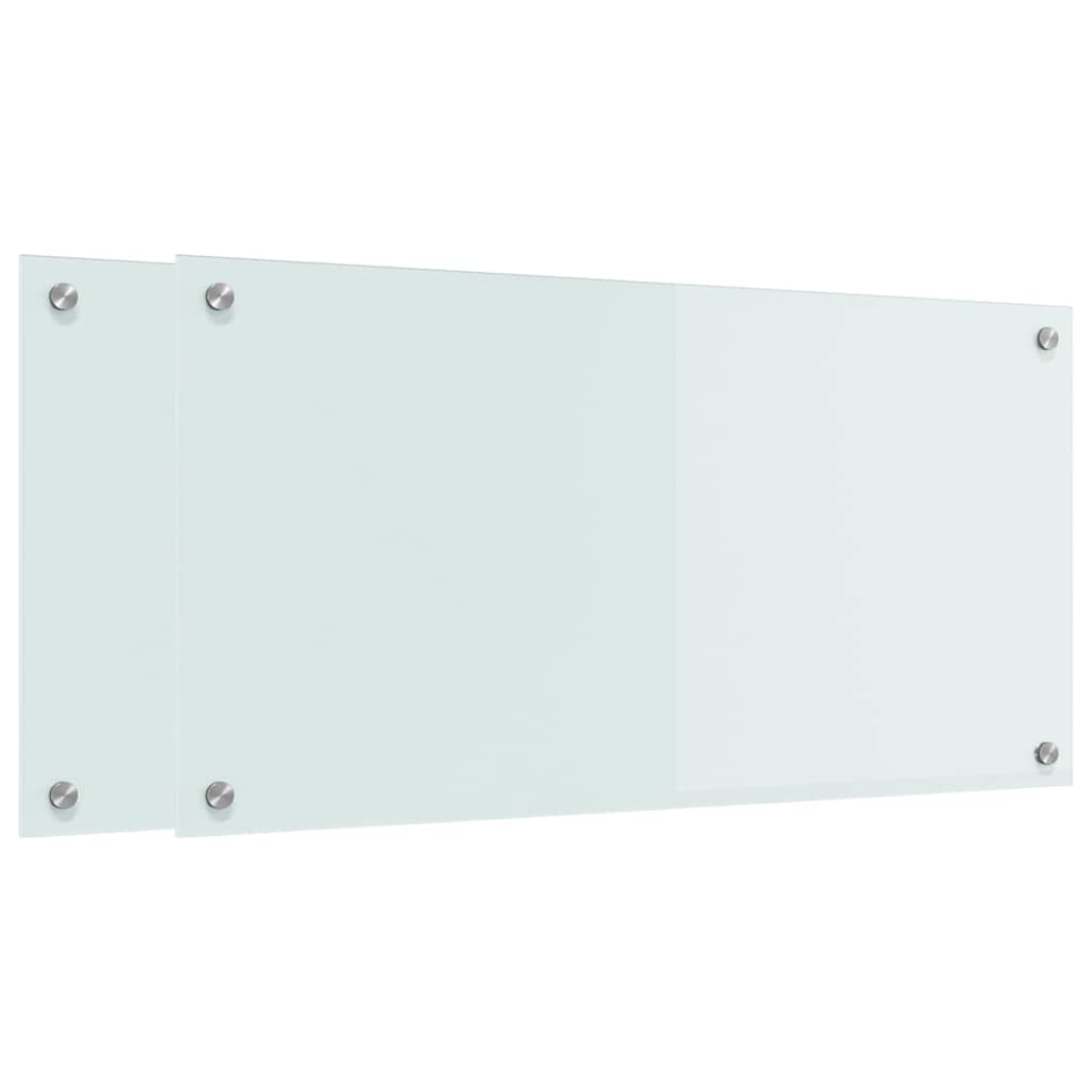 Keukenachterwand 2 pcs Wit 80 x 40 cm gehard glas is nu te koop bij PeponiXL, paradijselijk wonen!