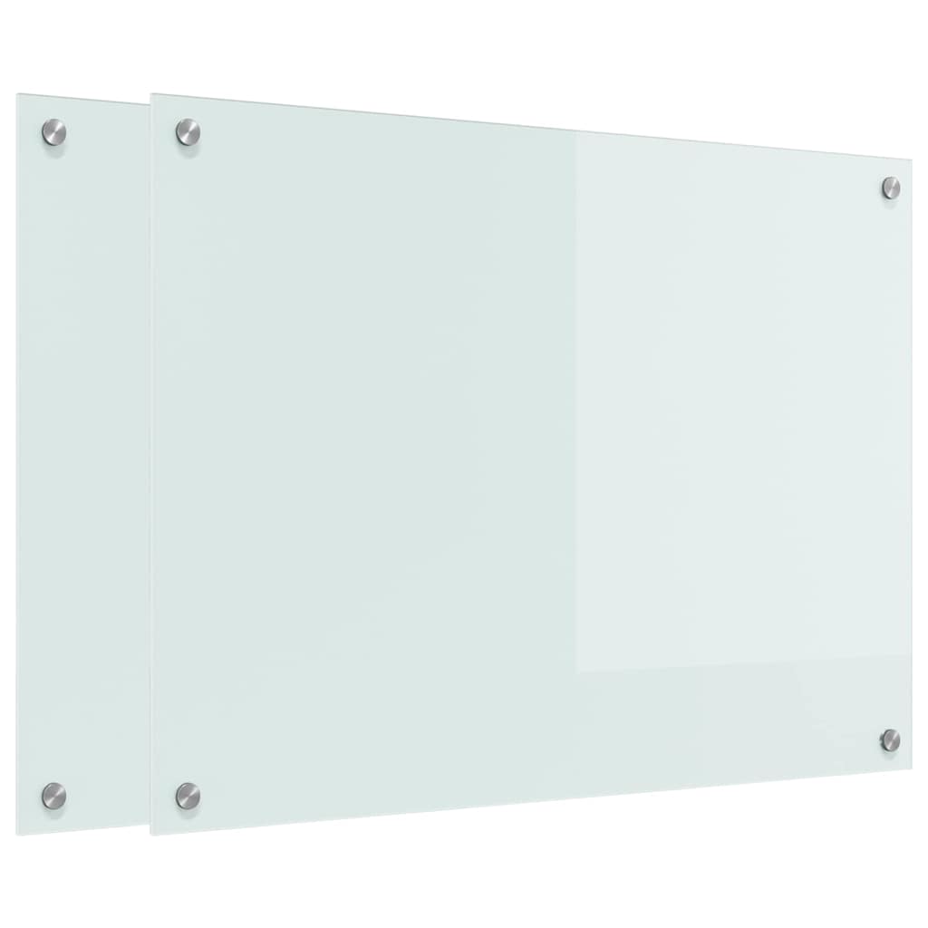 Keukenachterwand 2 pcs Wit 80 x 60 cm gehard glas is nu te koop bij PeponiXL, paradijselijk wonen!