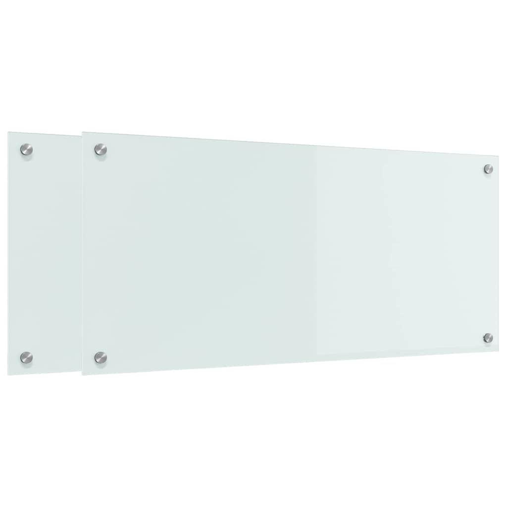 Keukenachterwand 2 pcs Wit 90 x 40 cm gehard glas is nu te koop bij PeponiXL, paradijselijk wonen!