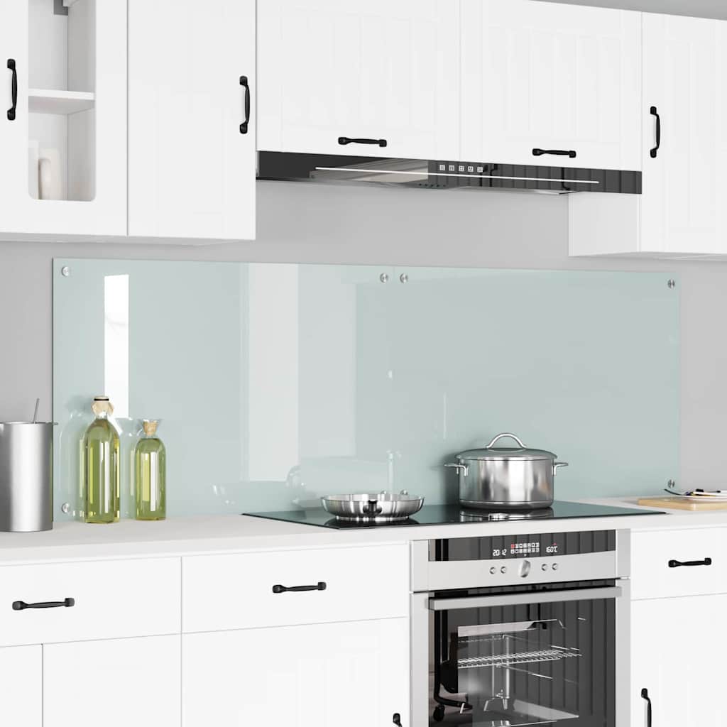 Keukenachterwand 2 pcs Wit 90 x 60 cm gehard glas is nu te koop bij PeponiXL, paradijselijk wonen!
