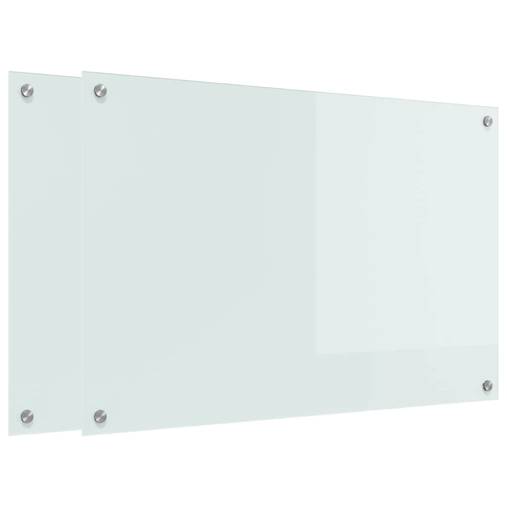 Keukenachterwand 2 pcs Wit 90 x 60 cm gehard glas is nu te koop bij PeponiXL, paradijselijk wonen!