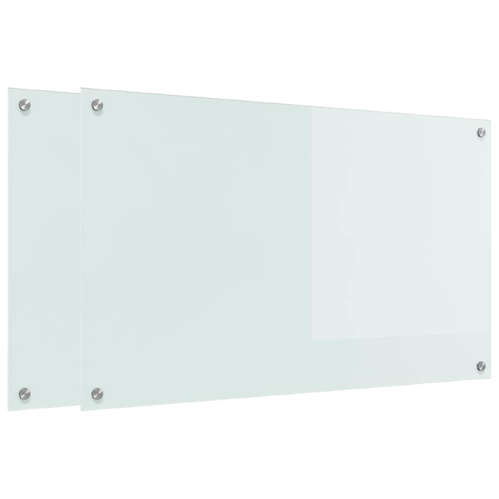 Keukenachterwand 2 pcs Wit 100 x 60 cm gehard glas is nu te koop bij PeponiXL, paradijselijk wonen!