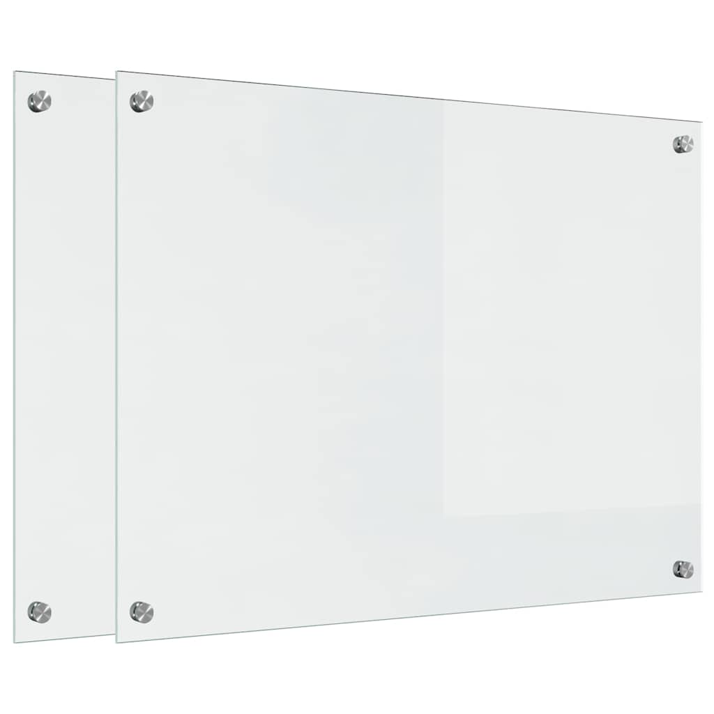 Keukenachterwand 2 pcs Doorzichtig 80 x 60 cm gehard glas is nu te koop bij PeponiXL, paradijselijk wonen!