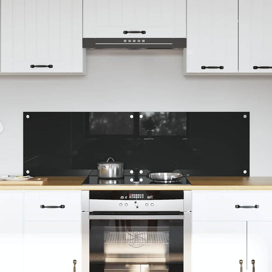Keukenachterwand 2 pcs Zwart 70 x 40 cm gehard glas is nu te koop bij PeponiXL, paradijselijk wonen!