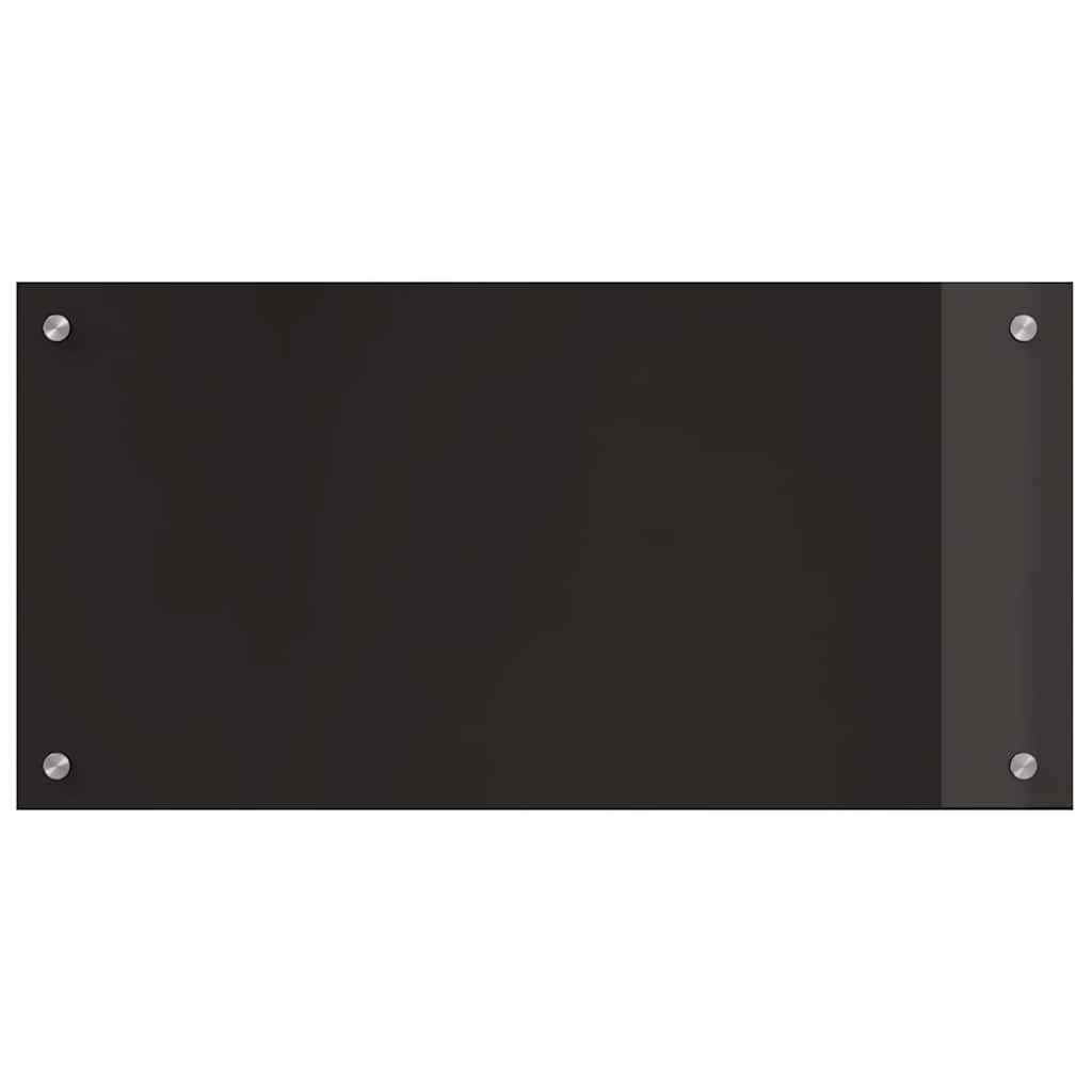 Keukenachterwand 2 pcs Zwart 80 x 40 cm gehard glas is nu te koop bij PeponiXL, paradijselijk wonen!