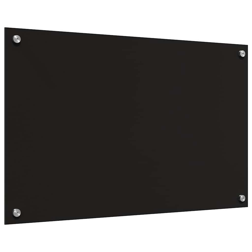 Keukenachterwand 2 pcs Zwart 80 x 50 cm gehard glas is nu te koop bij PeponiXL, paradijselijk wonen!