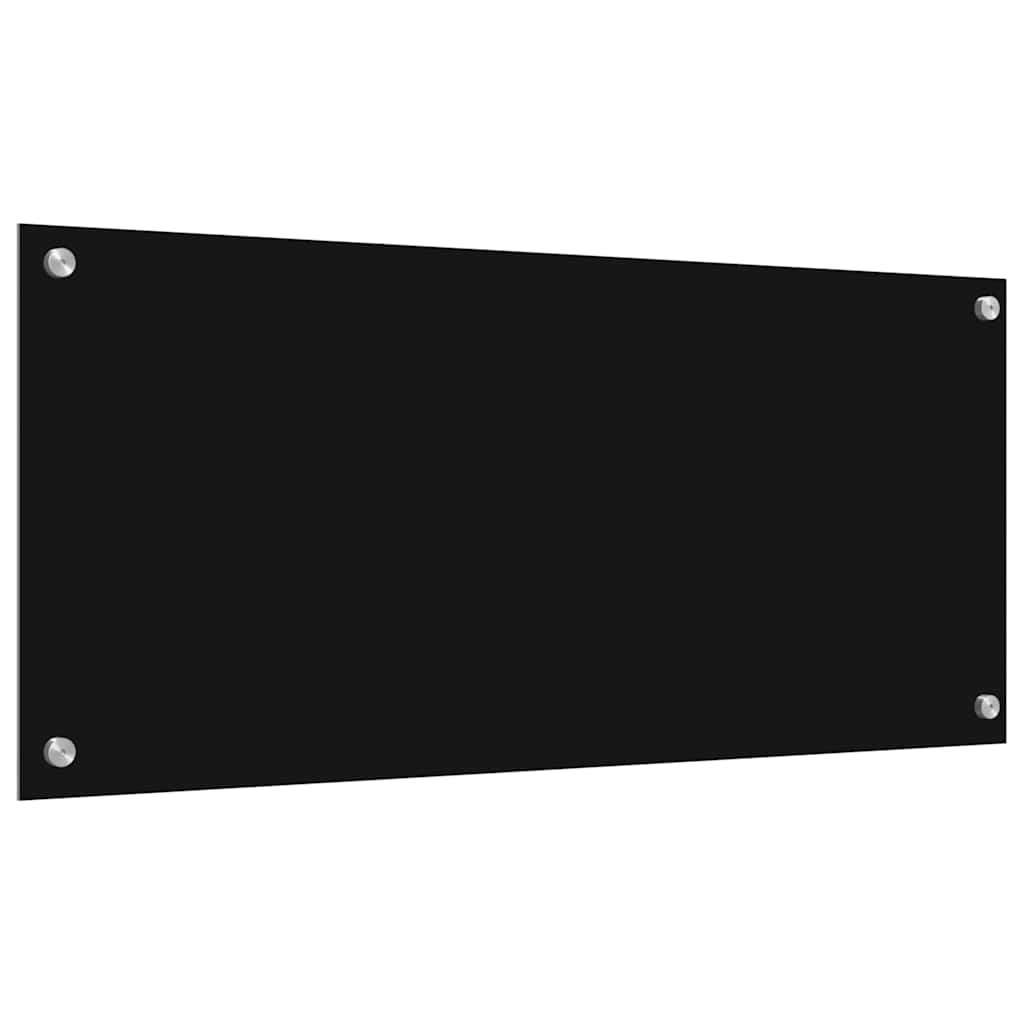 Keukenachterwand 2 pcs Zwart 90 x 40 cm gehard glas is nu te koop bij PeponiXL, paradijselijk wonen!