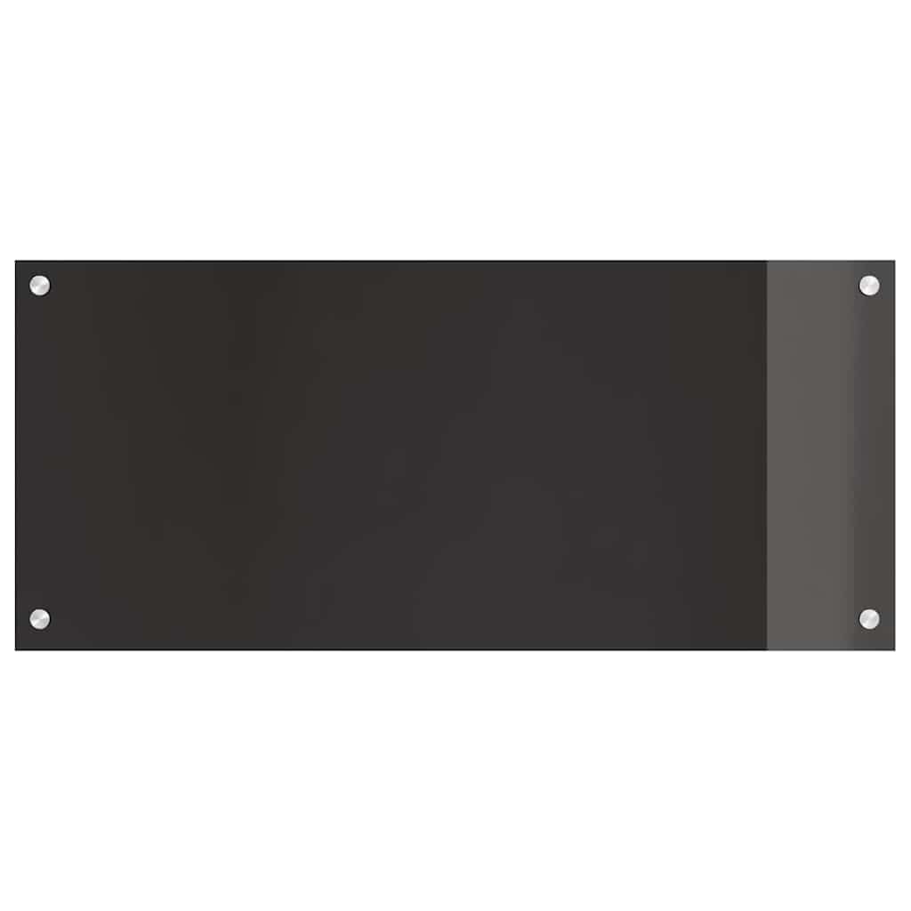 Keukenachterwand 2 pcs Zwart 90 x 40 cm gehard glas is nu te koop bij PeponiXL, paradijselijk wonen!