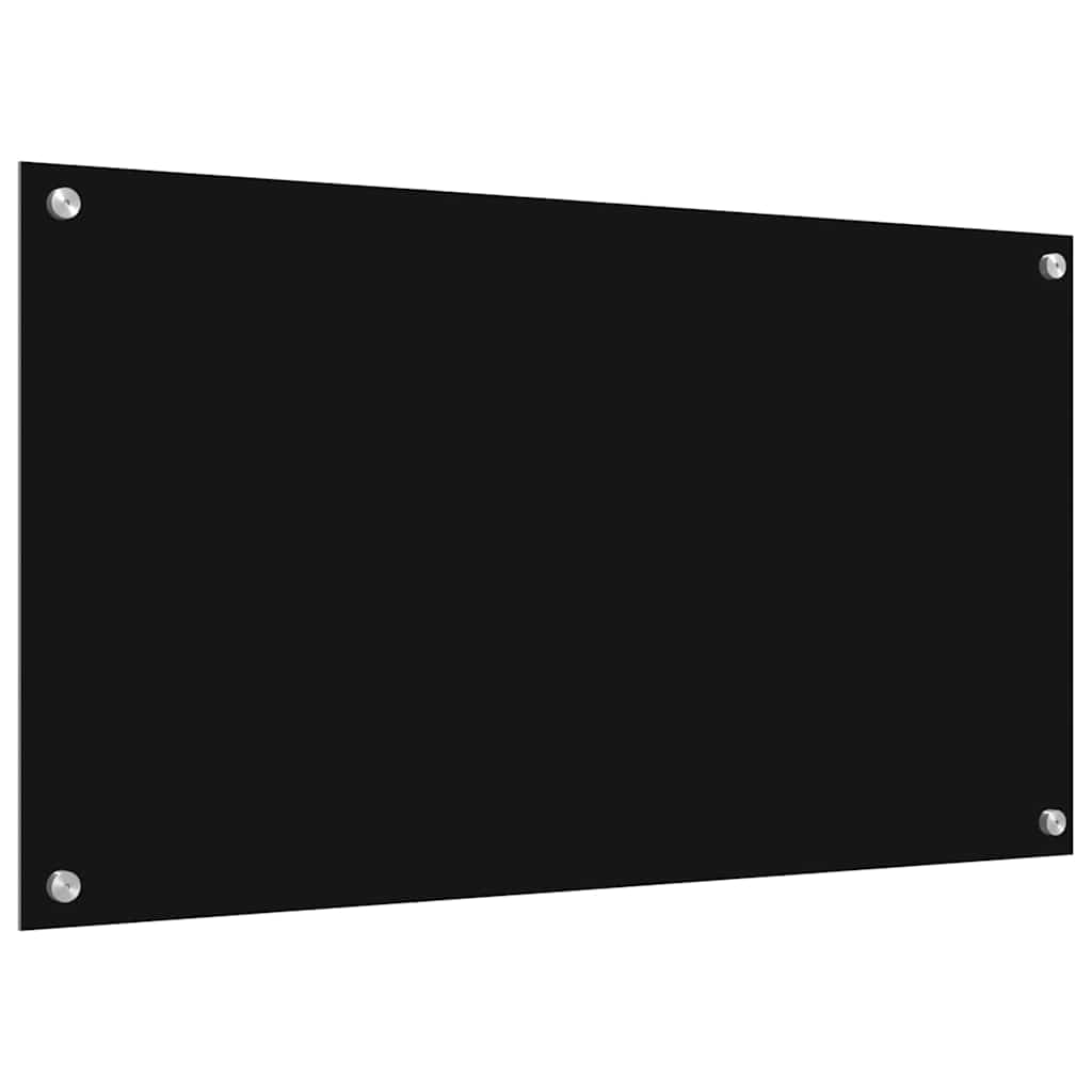 Keukenachterwand 2 pcs Zwart 90 x 50 cm gehard glas is nu te koop bij PeponiXL, paradijselijk wonen!