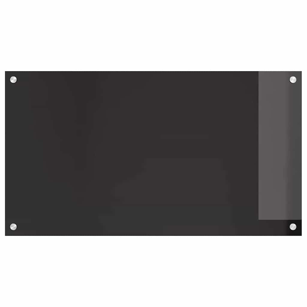 Keukenachterwand 2 pcs Zwart 90 x 50 cm gehard glas is nu te koop bij PeponiXL, paradijselijk wonen!