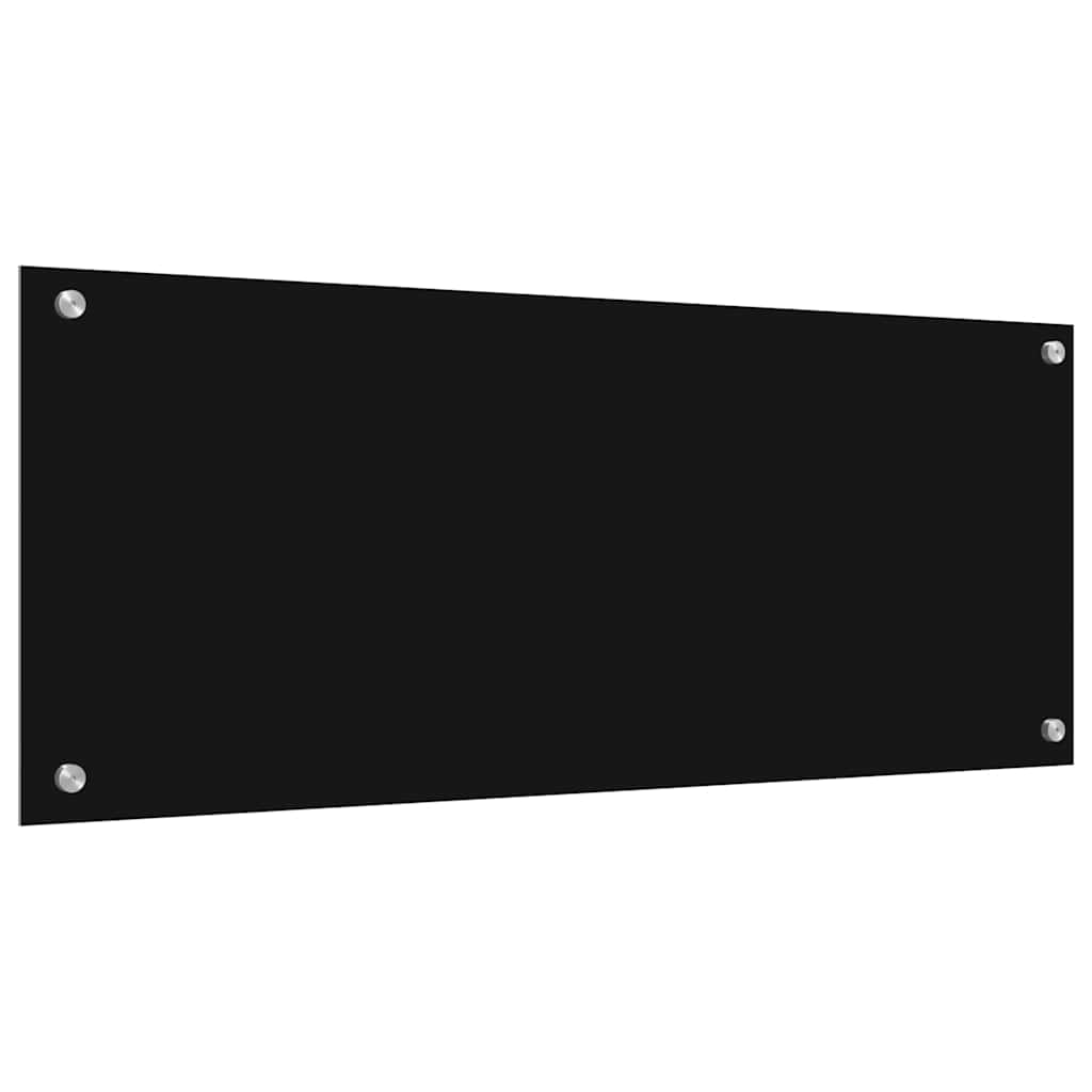 Keukenachterwand 2 pcs Zwart 100 x 40 cm gehard glas is nu te koop bij PeponiXL, paradijselijk wonen!