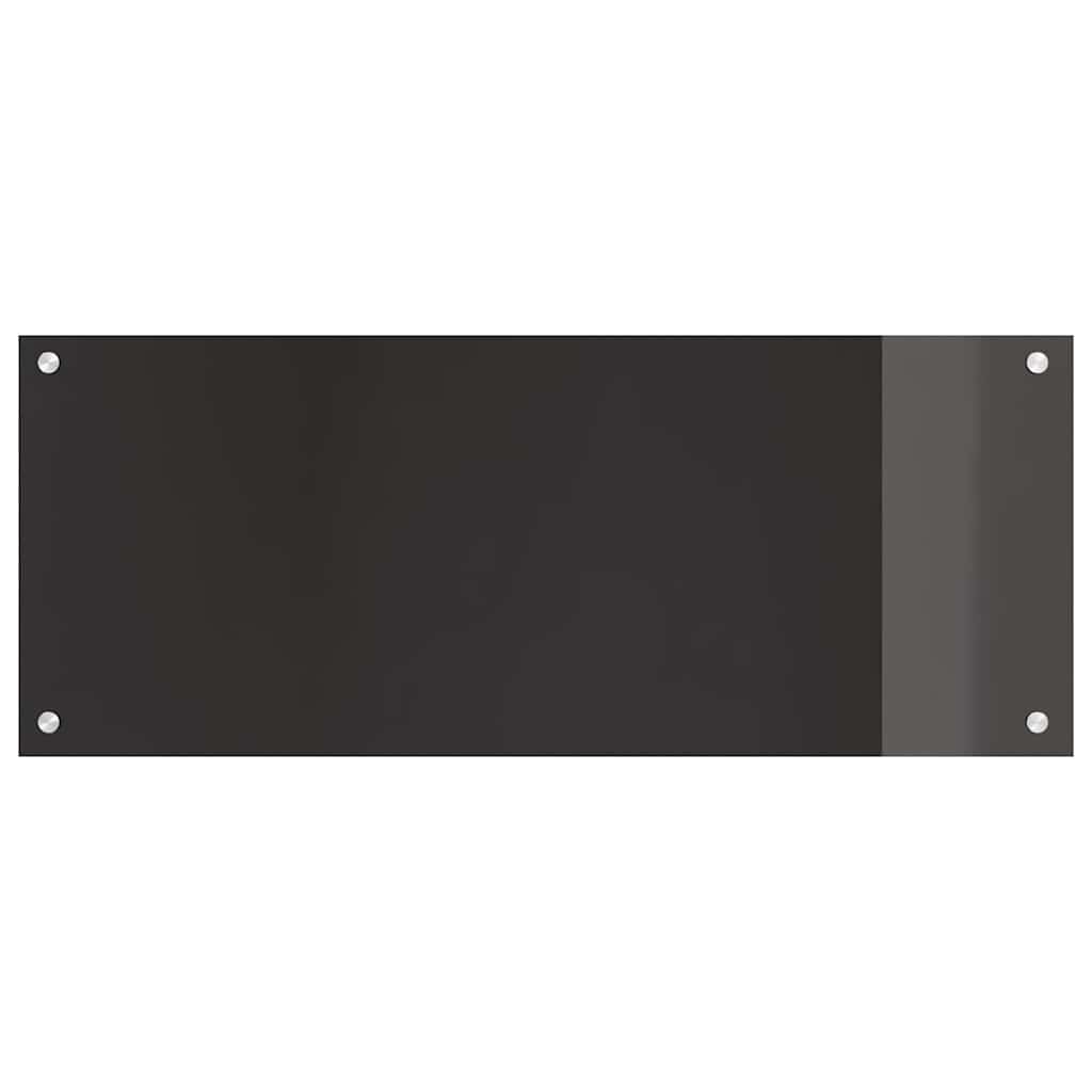 Keukenachterwand 2 pcs Zwart 100 x 40 cm gehard glas is nu te koop bij PeponiXL, paradijselijk wonen!
