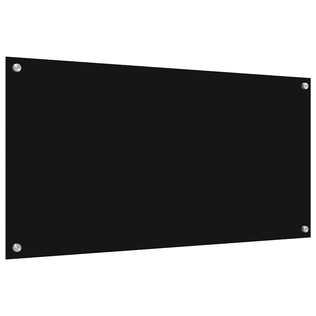 Keukenachterwand 2 pcs Zwart 100 x 50 cm gehard glas is nu te koop bij PeponiXL, paradijselijk wonen!