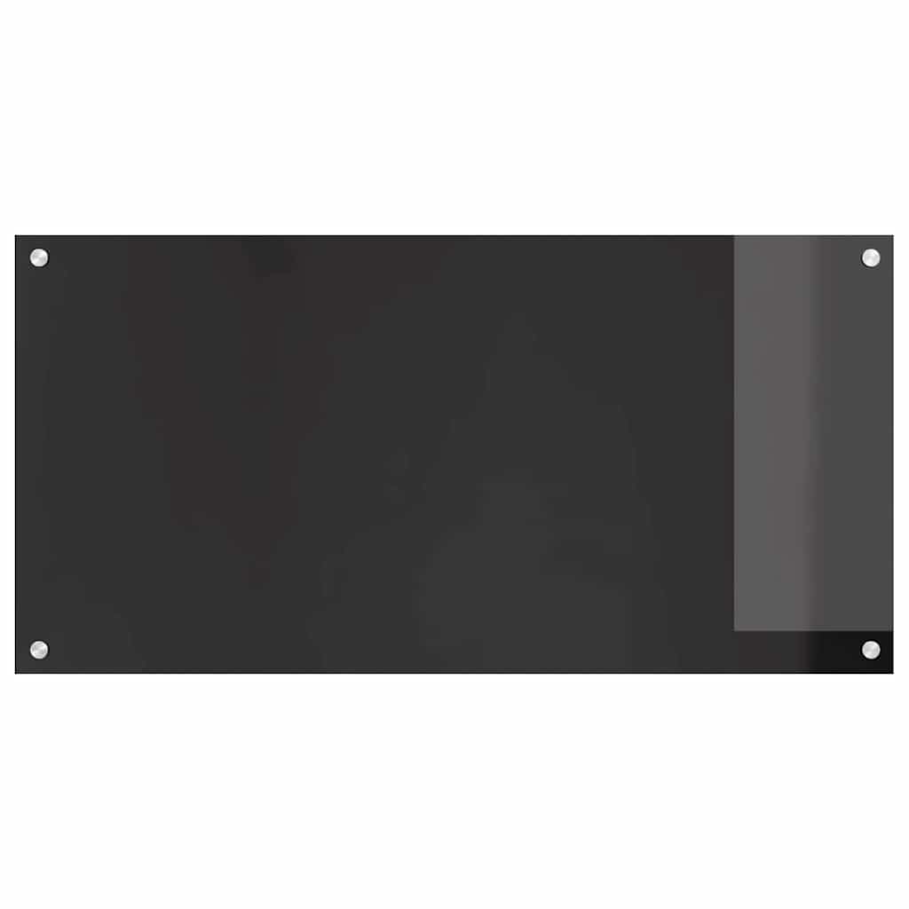 Keukenachterwand 2 pcs Zwart 100 x 50 cm gehard glas is nu te koop bij PeponiXL, paradijselijk wonen!