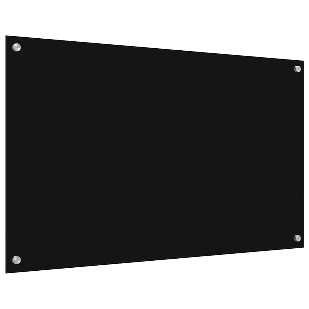 Keukenachterwand 2 pcs Zwart 100 x 60 cm gehard glas is nu te koop bij PeponiXL, paradijselijk wonen!