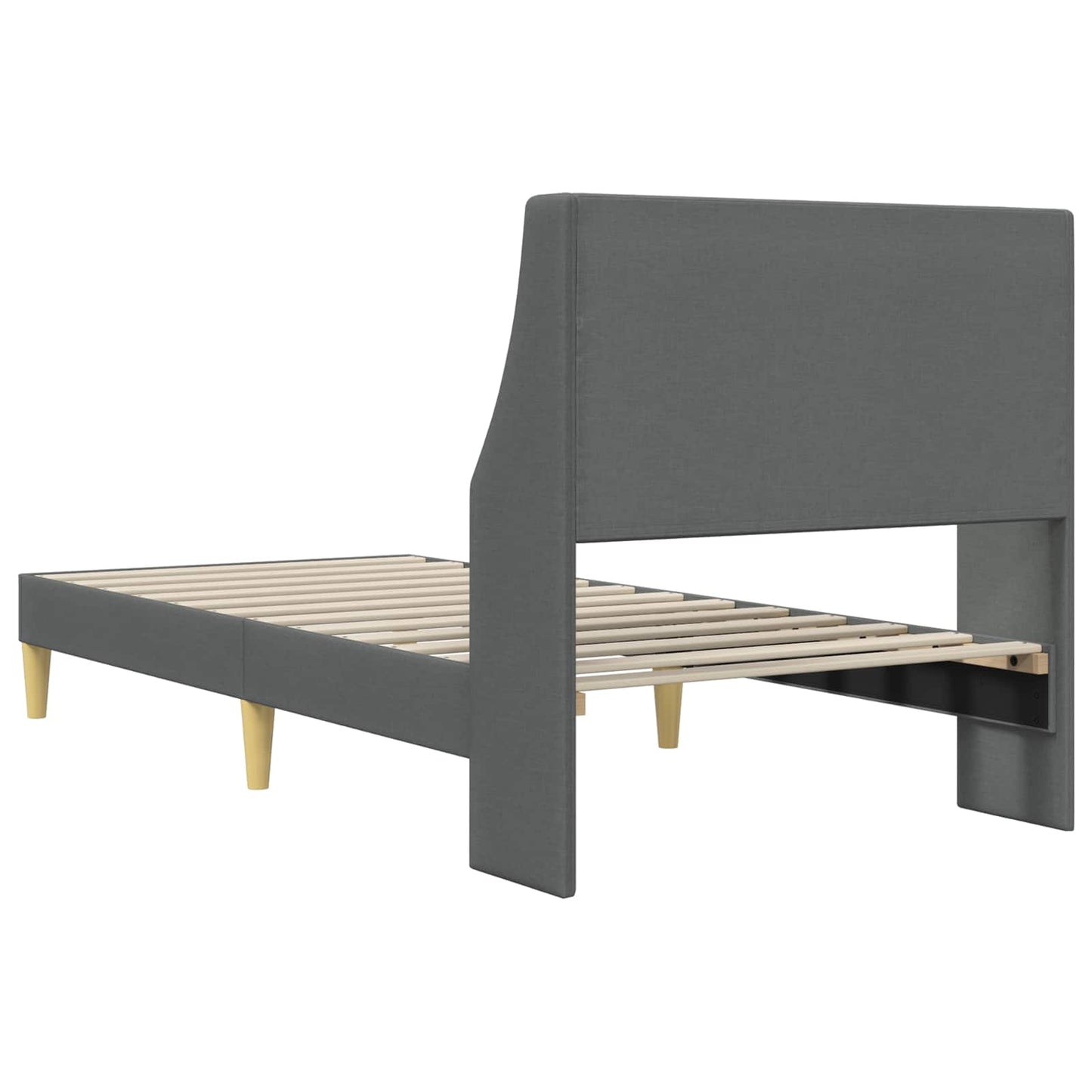Bedframe met hoofdeinde Donkergrijs 90 x 190 cm Fluweel is nu te koop bij PeponiXL, paradijselijk wonen!