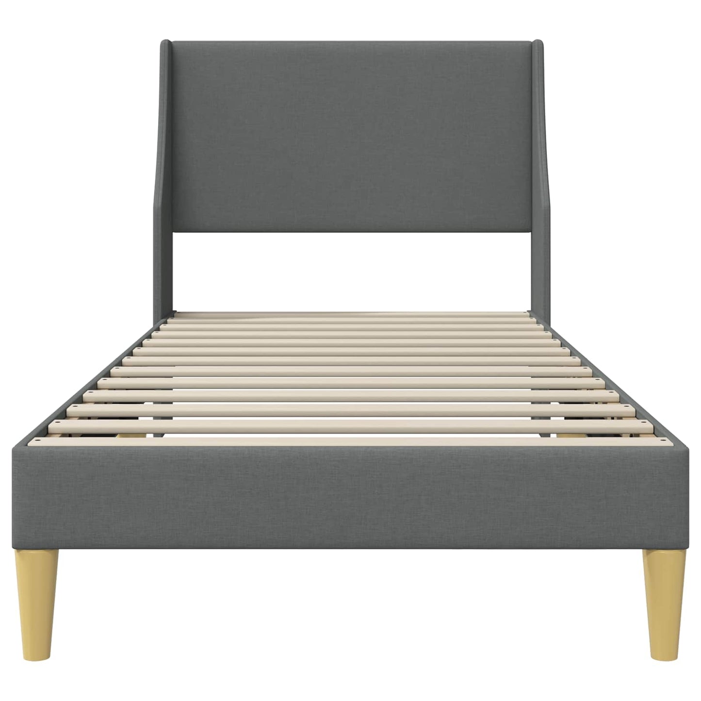 Bedframe met hoofdeinde Donkergrijs 90 x 190 cm Fluweel is nu te koop bij PeponiXL, paradijselijk wonen!