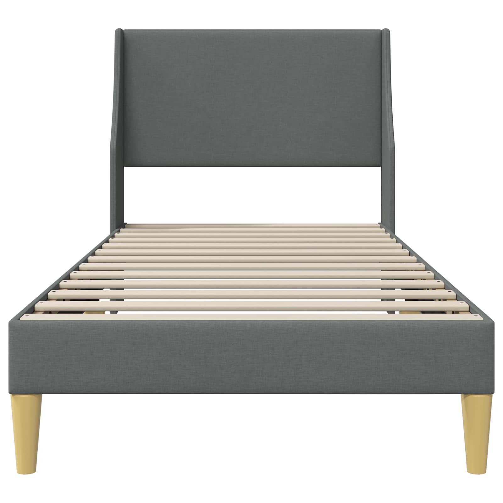 Bedframe met hoofdeinde Donkergrijs 90 x 190 cm Fluweel is nu te koop bij PeponiXL, paradijselijk wonen!