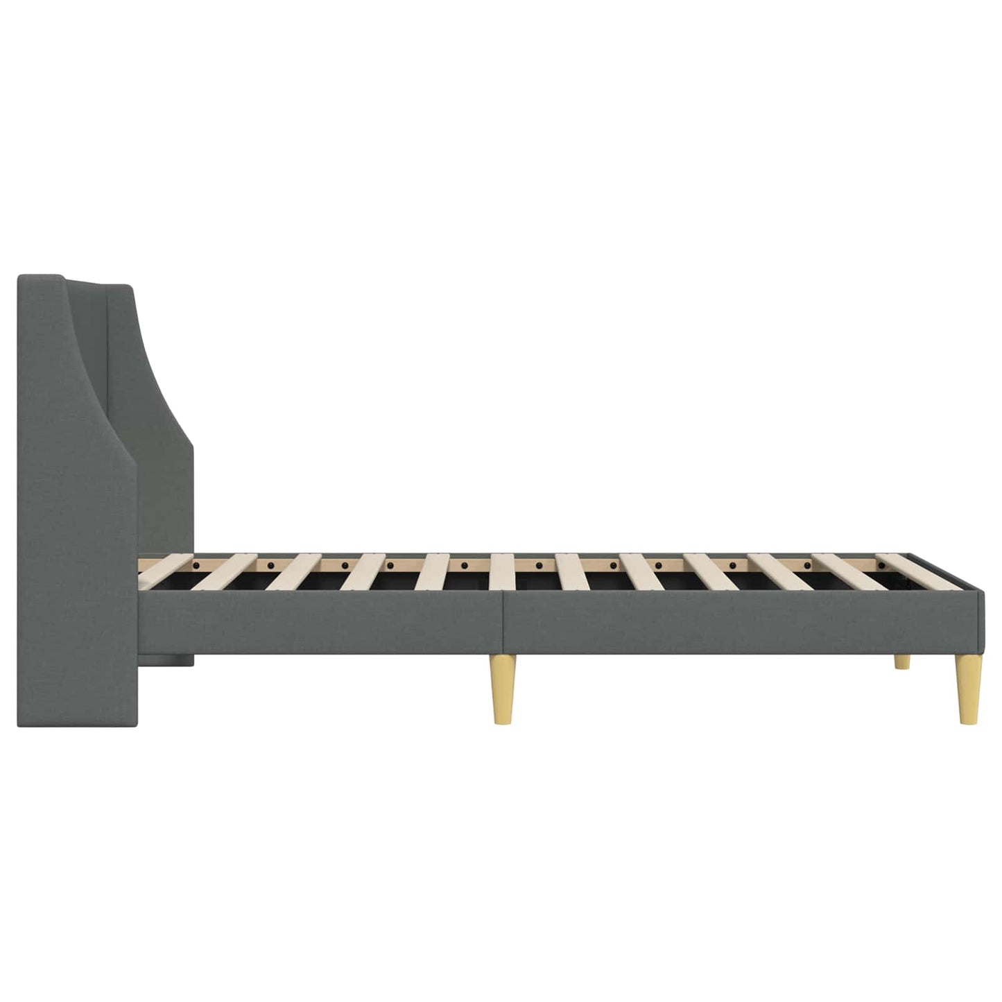 Bedframe met hoofdeinde Donkergrijs 90 x 190 cm Fluweel is nu te koop bij PeponiXL, paradijselijk wonen!