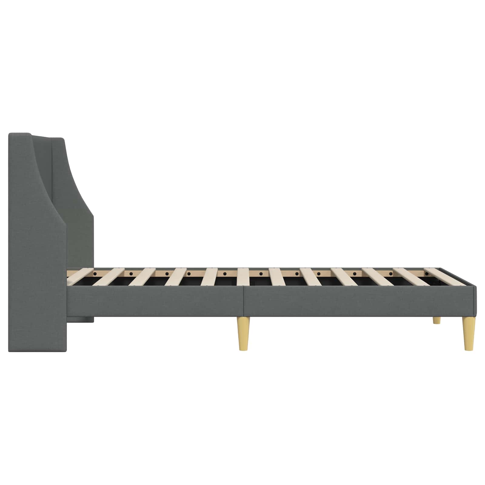 Bedframe met hoofdeinde Donkergrijs 90 x 190 cm Fluweel is nu te koop bij PeponiXL, paradijselijk wonen!
