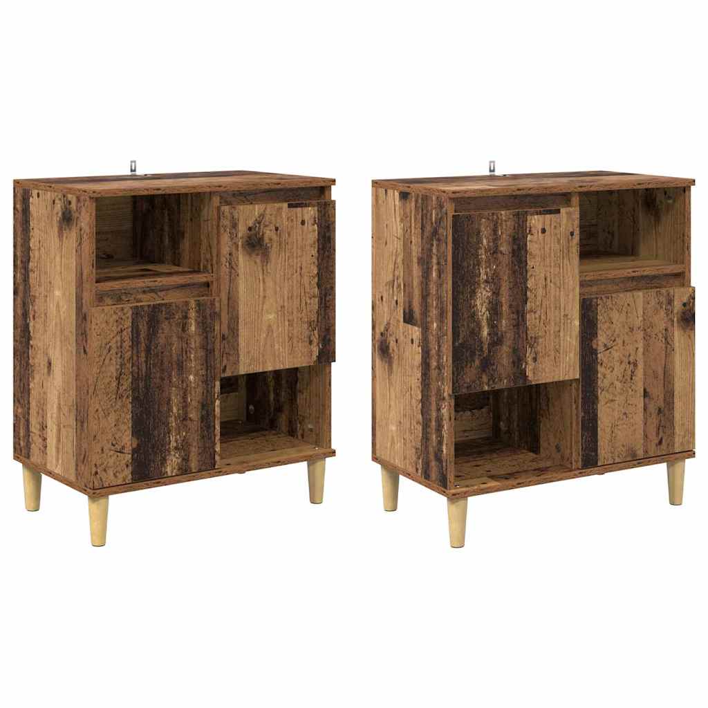 Dressoirs 2 pcs Oud Hout 60 x 35 x 70 cm Bewerkt hout is nu te koop bij PeponiXL, paradijselijk wonen!