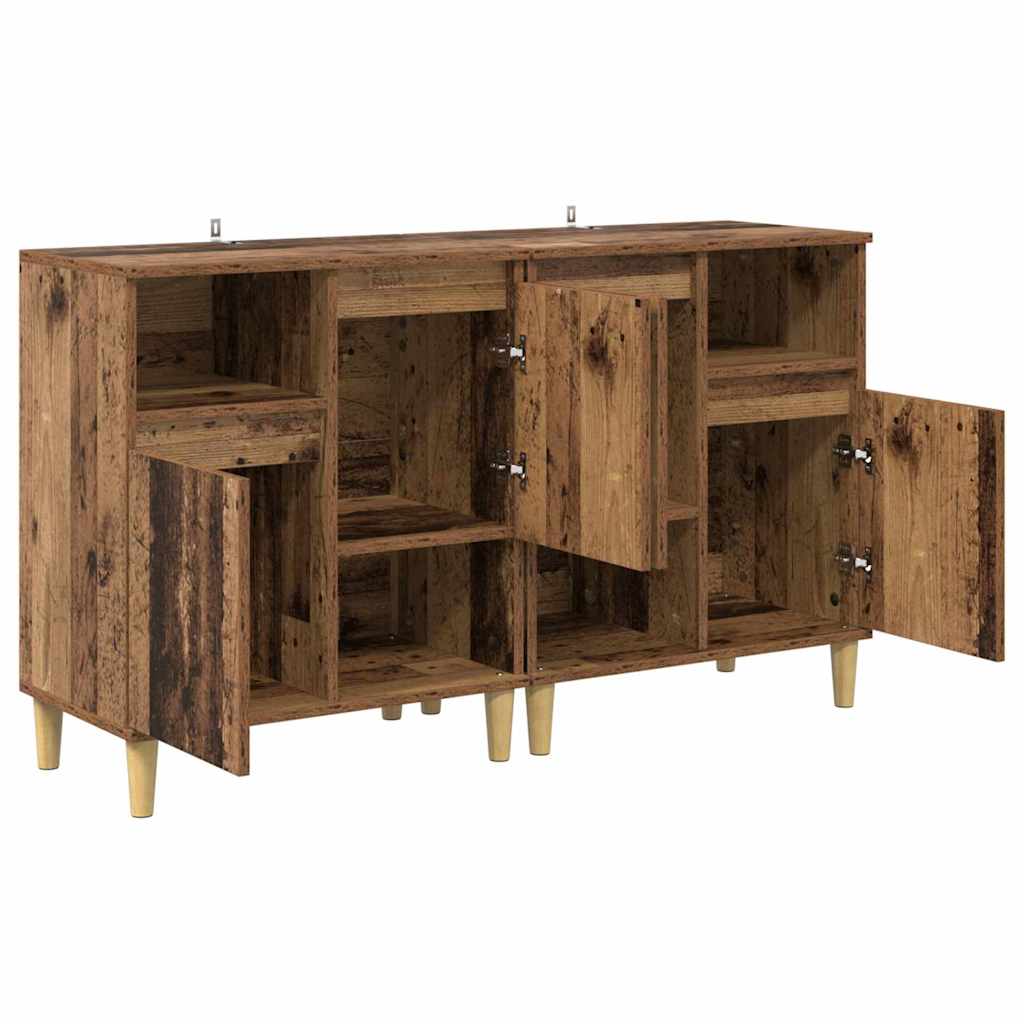 Dressoirs 2 pcs Oud Hout 60 x 35 x 70 cm Bewerkt hout is nu te koop bij PeponiXL, paradijselijk wonen!