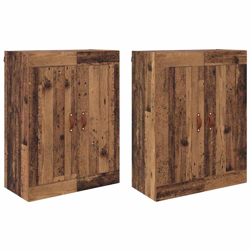 Wandkast 2 pcs Oudhout 69,5 x 34 x 90 cm Bewerkt hout is nu te koop bij PeponiXL, paradijselijk wonen!