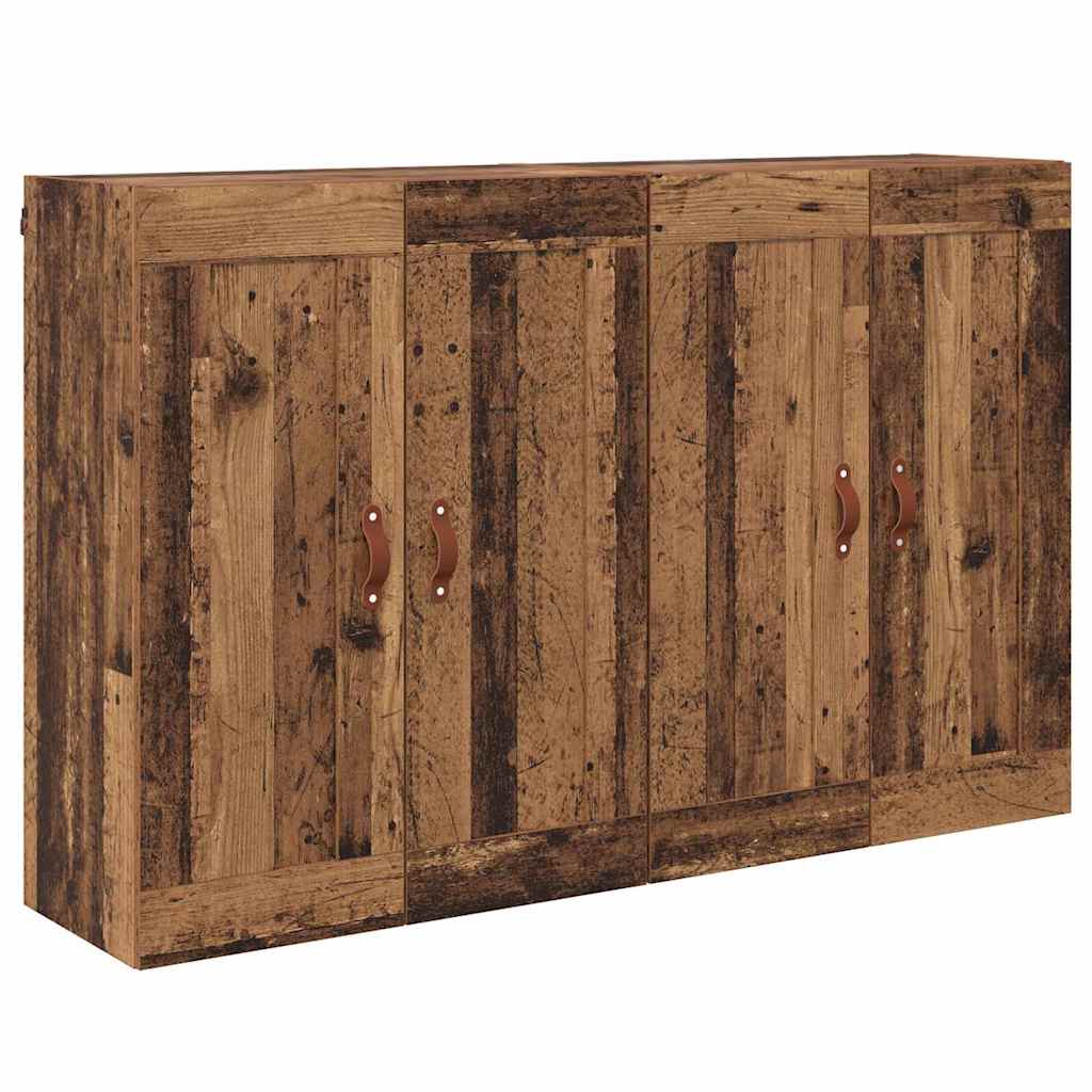 Wandkast 2 pcs Oudhout 69,5 x 34 x 90 cm Bewerkt hout is nu te koop bij PeponiXL, paradijselijk wonen!