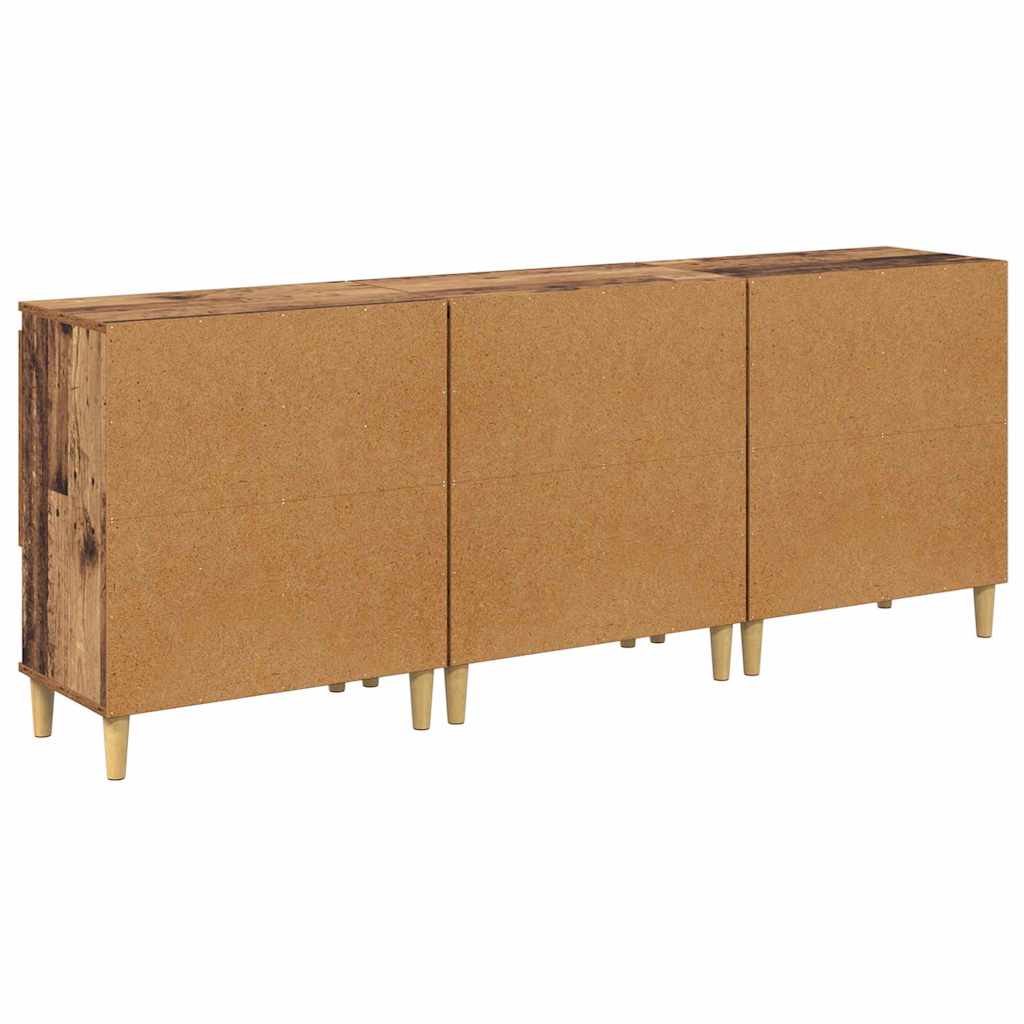 Dressoirs 3 pcs Oud Hout 60 x 35 x 70 cm Bewerkt hout is nu te koop bij PeponiXL, paradijselijk wonen!