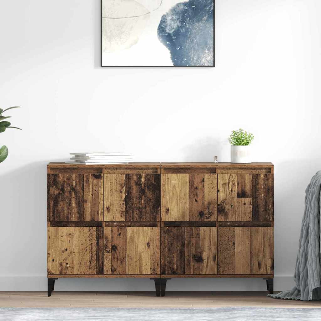 Dressoirs 2 pcs Oud Hout 60 x 35 x 70 cm Bewerkt hout is nu te koop bij PeponiXL, paradijselijk wonen!