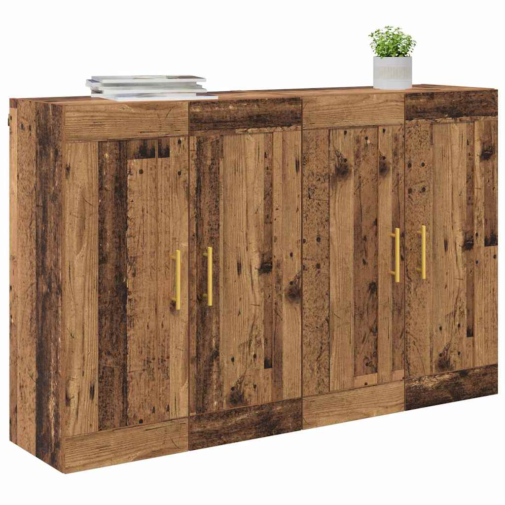 Wandkast 2 pcs Oudhout 69,5 x 34 x 90 cm Bewerkt hout is nu te koop bij PeponiXL, paradijselijk wonen!