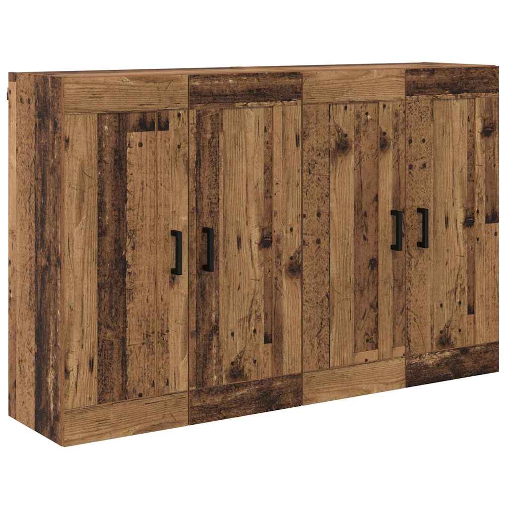 Wandkast 2 pcs Oudhout 69,5 x 34 x 90 cm Bewerkt hout is nu te koop bij PeponiXL, paradijselijk wonen!