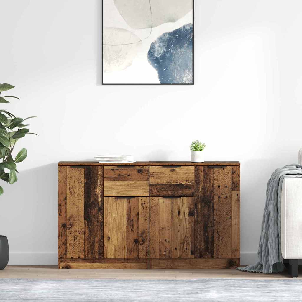 Dressoirs met lade 2 pcs Oud Hout 60 x 30 x 70 cm Bewerkt hout is nu te koop bij PeponiXL, paradijselijk wonen!
