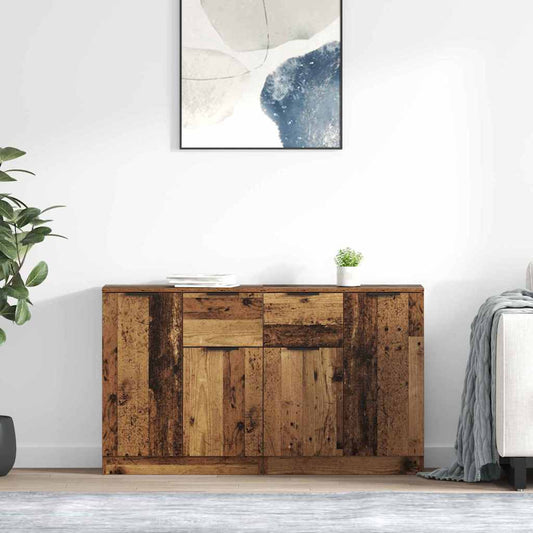 Dressoirs met lade 2 pcs Oud Hout 60 x 30 x 70 cm Bewerkt hout is nu te koop bij PeponiXL, paradijselijk wonen!