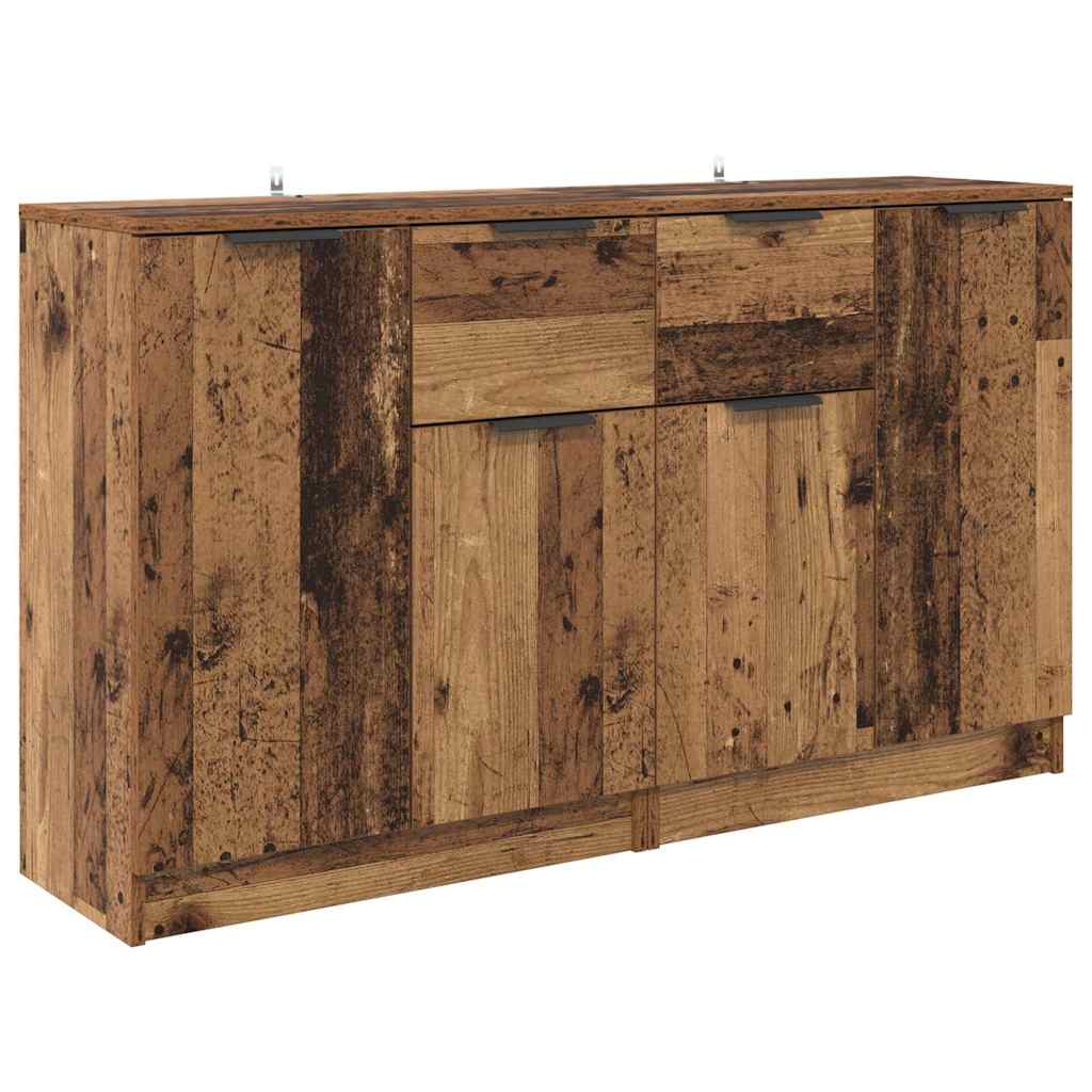 Dressoirs met lade 2 pcs Oud Hout 60 x 30 x 70 cm Bewerkt hout is nu te koop bij PeponiXL, paradijselijk wonen!