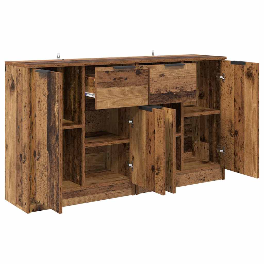 Dressoirs met lade 2 pcs Oud Hout 60 x 30 x 70 cm Bewerkt hout is nu te koop bij PeponiXL, paradijselijk wonen!