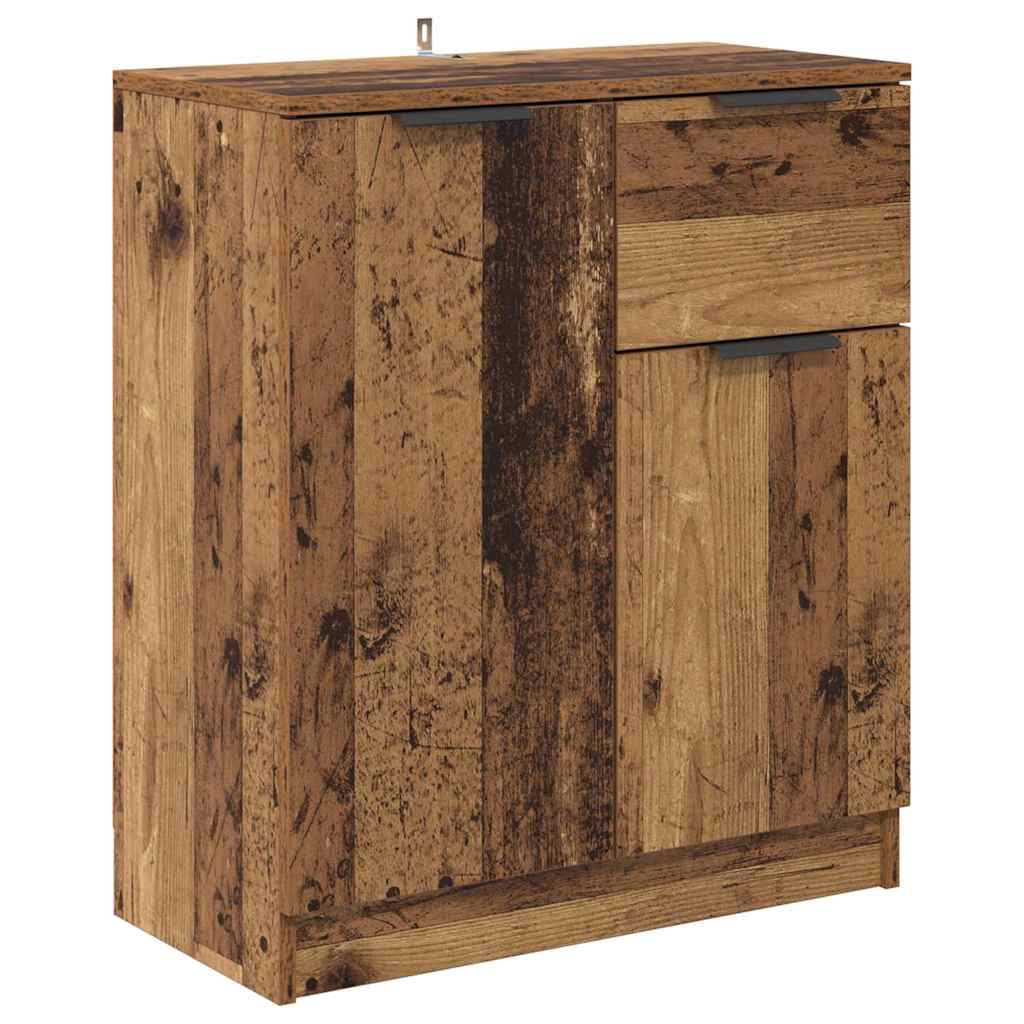 Dressoirs met lade 2 pcs Oud Hout 60 x 30 x 70 cm Bewerkt hout is nu te koop bij PeponiXL, paradijselijk wonen!