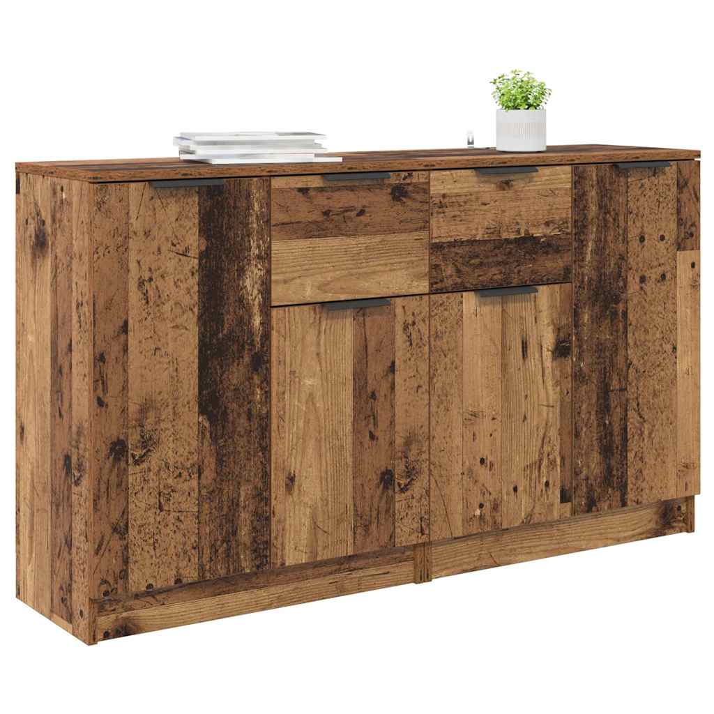 Dressoirs met lade 2 pcs Oud Hout 60 x 30 x 70 cm Bewerkt hout is nu te koop bij PeponiXL, paradijselijk wonen!
