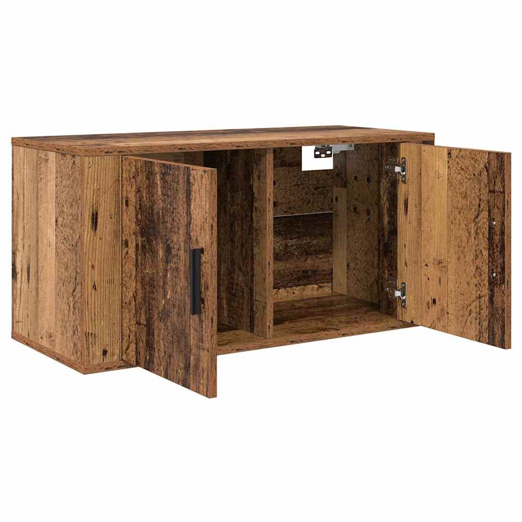 Wandtv-kast Set 2 pcs Oud Hout 80 x 34,5 x 40 cm Bewerkt hout is nu te koop bij PeponiXL, paradijselijk wonen!