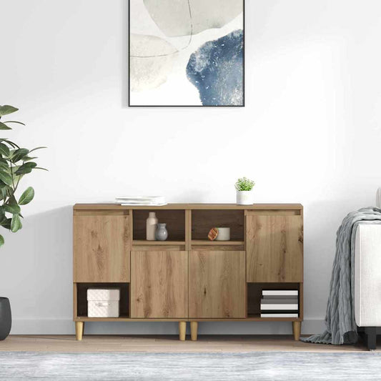Dressoirs 2 pcs Artisan Eiken 60 x 35 x 70 cm Bewerkt hout is nu te koop bij PeponiXL, paradijselijk wonen!