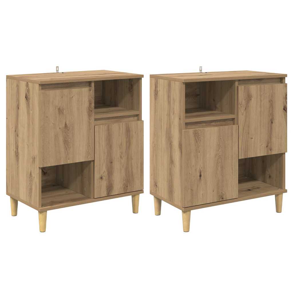 Dressoirs 2 pcs Artisan Eiken 60 x 35 x 70 cm Bewerkt hout is nu te koop bij PeponiXL, paradijselijk wonen!