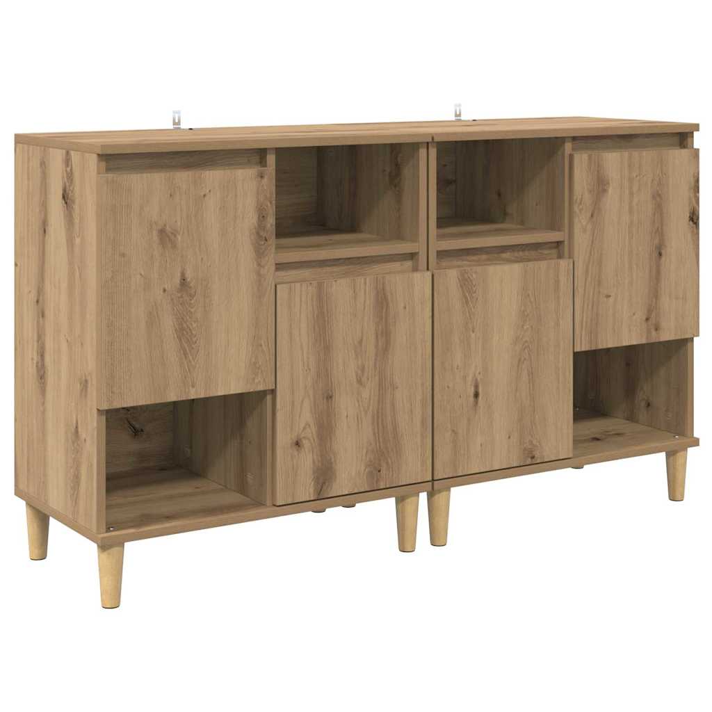 Dressoirs 2 pcs Artisan Eiken 60 x 35 x 70 cm Bewerkt hout is nu te koop bij PeponiXL, paradijselijk wonen!