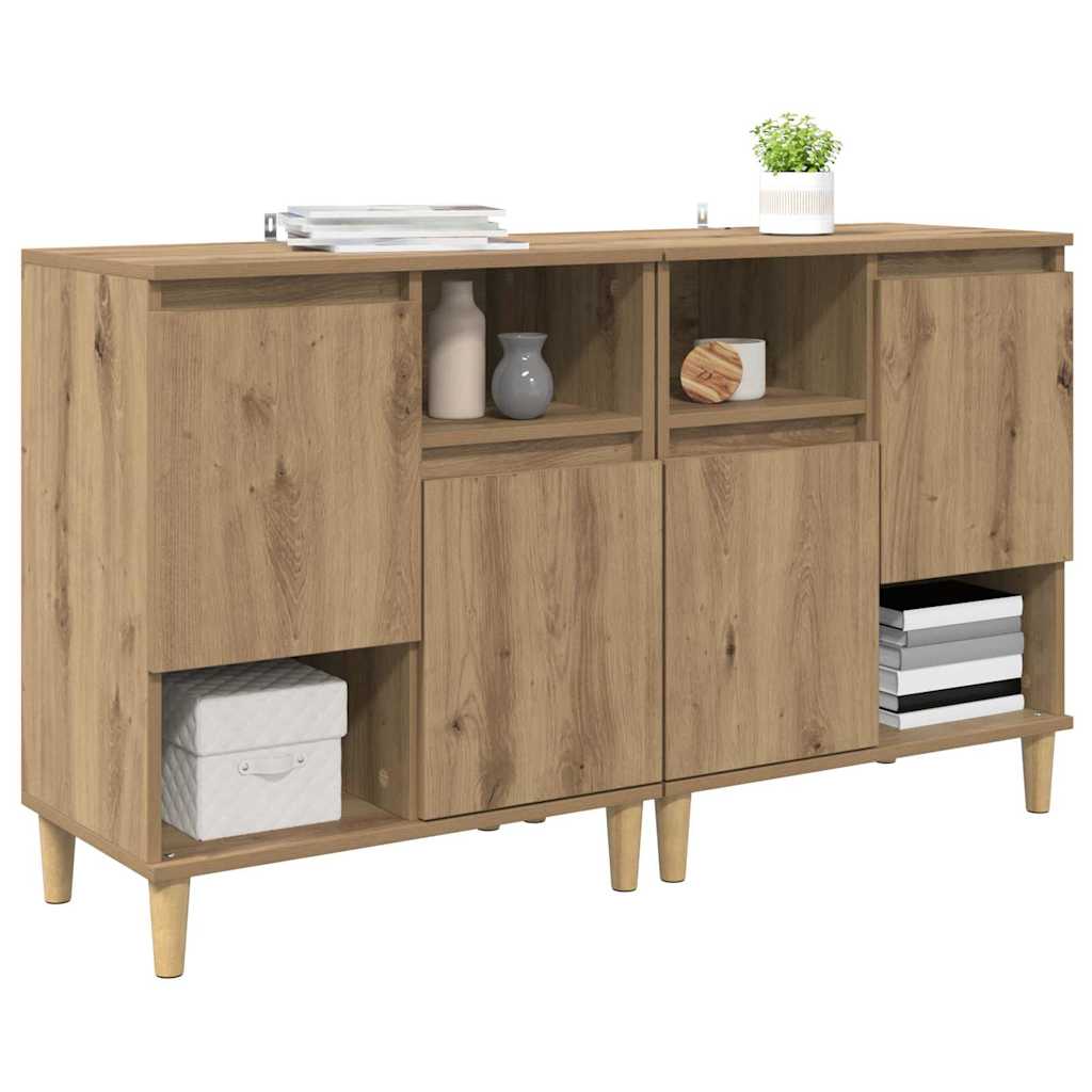Dressoirs 2 pcs Artisan Eiken 60 x 35 x 70 cm Bewerkt hout is nu te koop bij PeponiXL, paradijselijk wonen!
