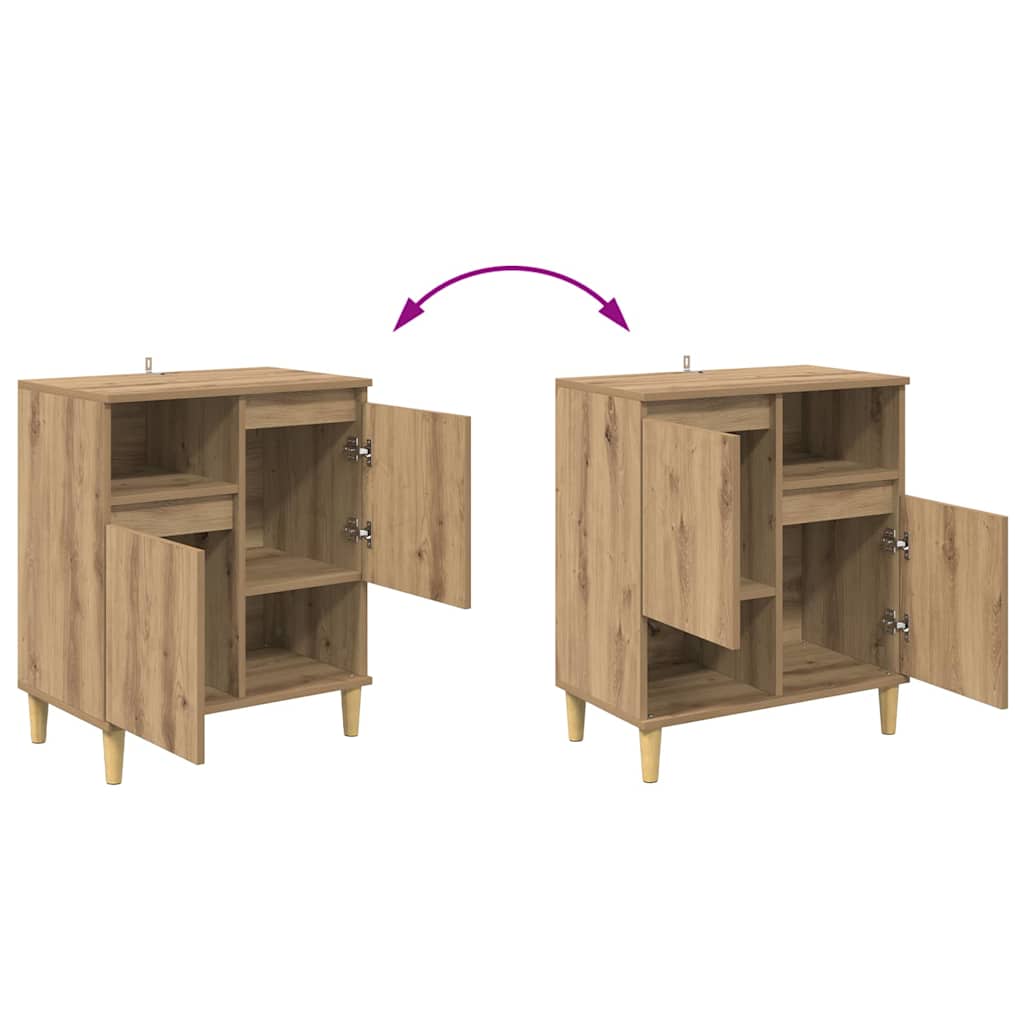 Dressoirs 3 pcs Artisan Eiken 60 x 35 x 70 cm Bewerkt hout is nu te koop bij PeponiXL, paradijselijk wonen!