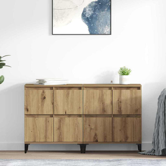 Dressoirs 2 pcs Artisan Eiken 60 x 35 x 70 cm Bewerkt hout is nu te koop bij PeponiXL, paradijselijk wonen!